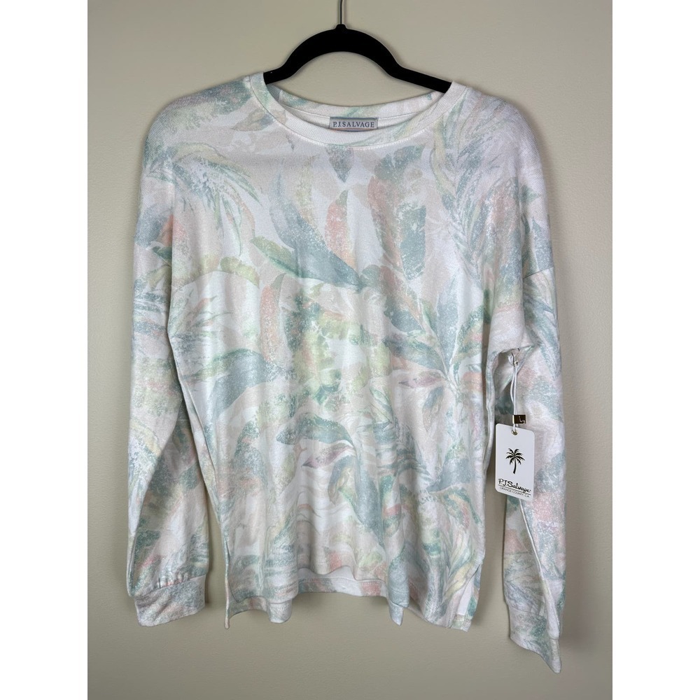 NWT PJ Salvage "Palm Desert" print Long Sleeve Top XS